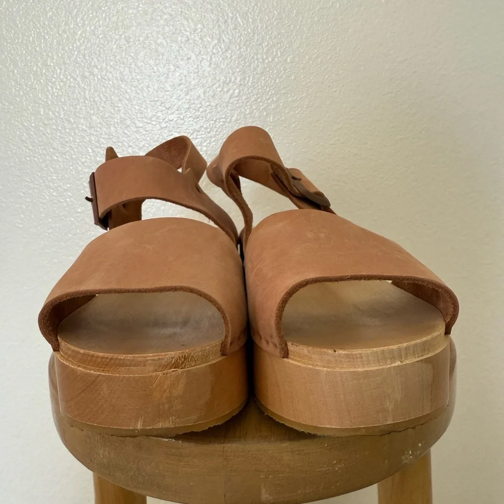 BRYR Light Terracotta Leather Platform Clog - Picture 3 of 9